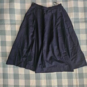 Uniqlo Cotton Gatherer Skirt Midi Navy Blue Size24-25